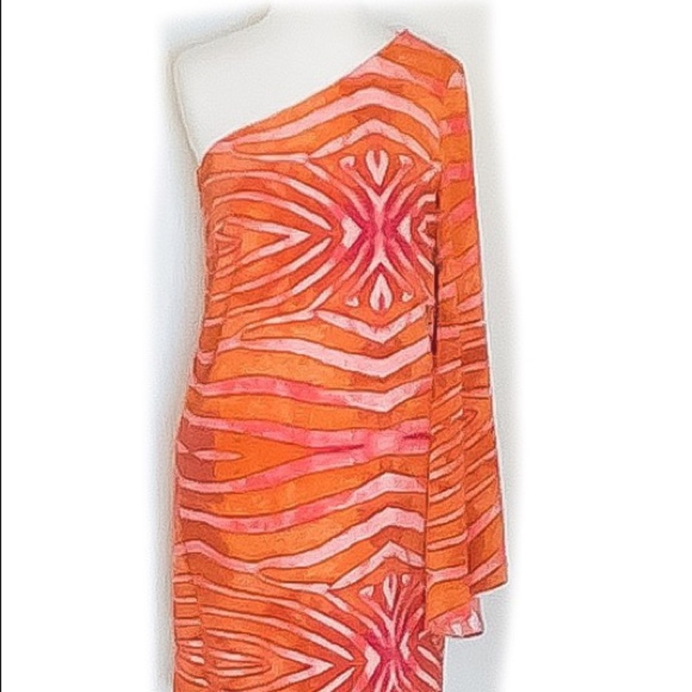 Nicole Miller Neiman Marcus Stunning 1 Shoulder / Draped Sleeve